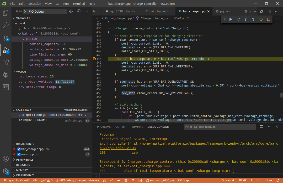 Debugging with PlatformIO and VS Code