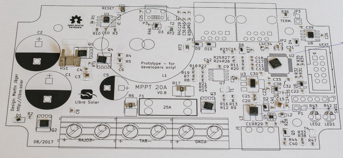 Enlarged PCB layout print