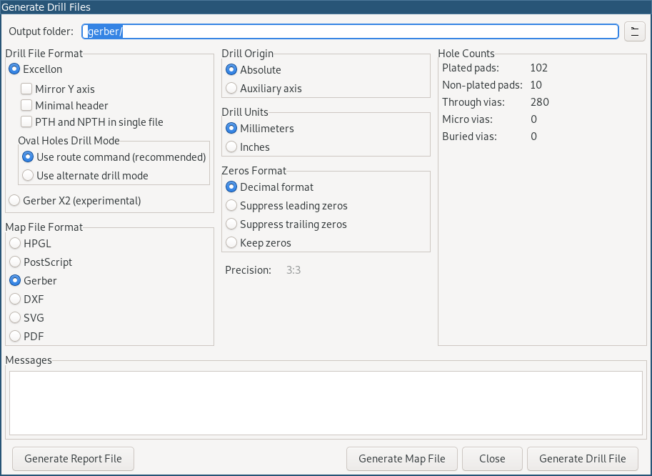 Drill files generation (KiCad v5.1.4)